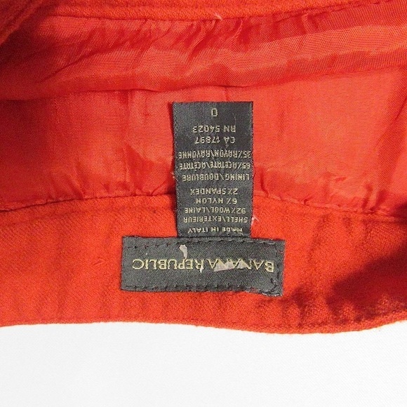 Banana Republic Orange Wool Blend Skirt Size 0 - Picture 6 of 8